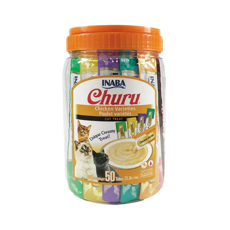 INABA CHURU Puree Chicken Varieties Cat Treats 50 Tubes