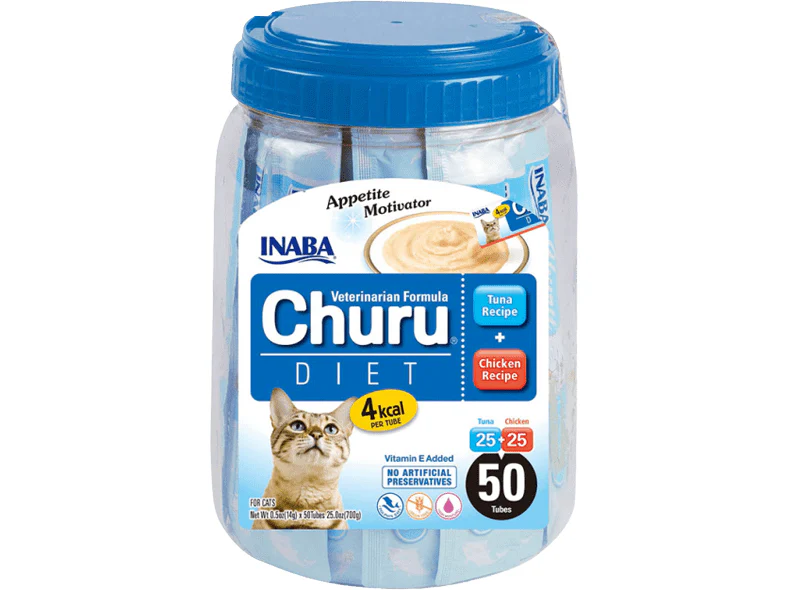 INABA CHURU Puree Diet Tuna Chicken Cat Treats 50 Tubes