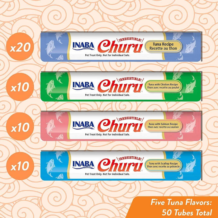 INABA CHURU Purée Tuna Varieties Box Cat Treats 50 Tubes - Image 3