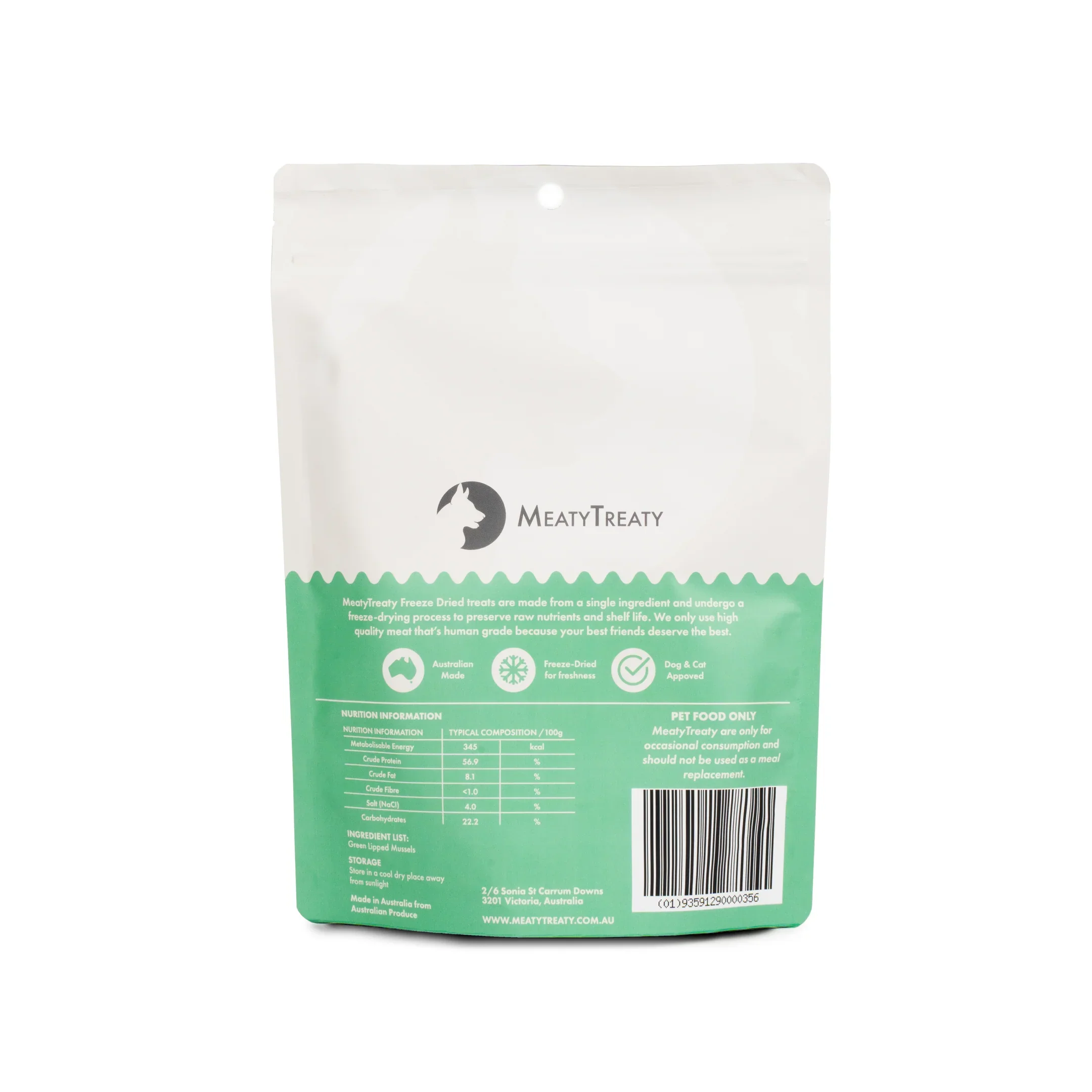 MEATY TREATY Freeze Dried NZ Green Lip Mussels Dogs & Cats Treat 50G - Image 3