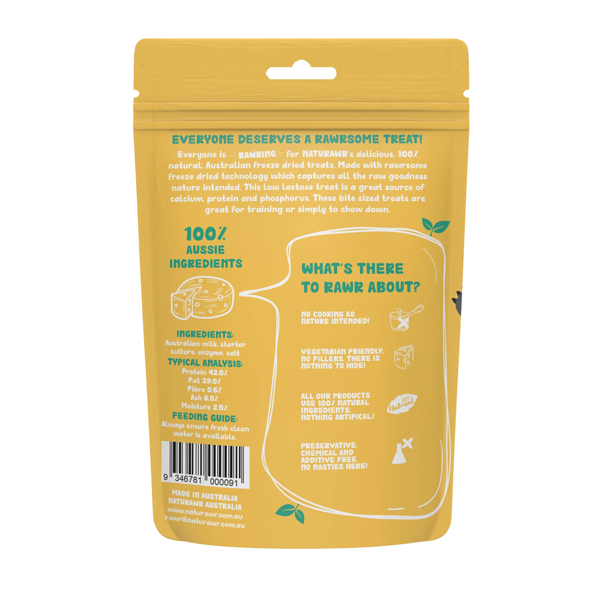 NATURAWR Cheese Slice Freeze Dried Dogs Treats 70G - Image 2