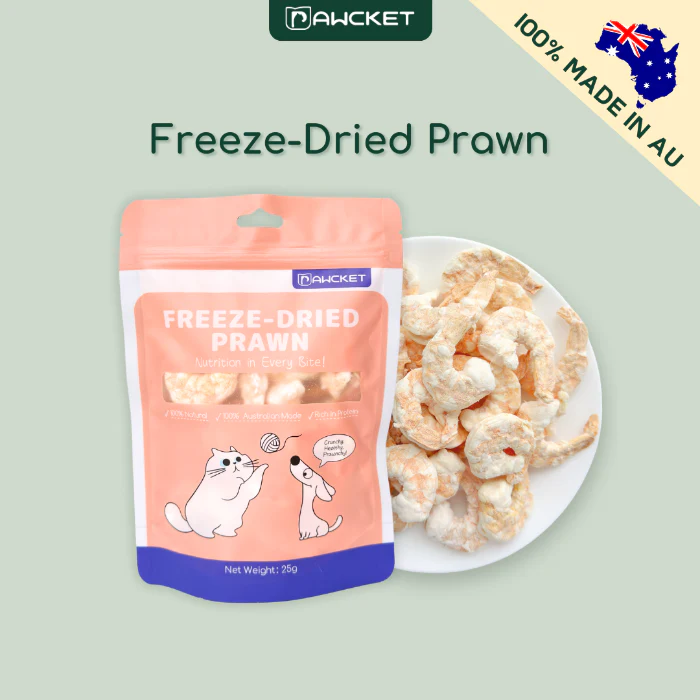 Pawcket Freeze Dried Raw Prawn Dog and Cat Treat 25G