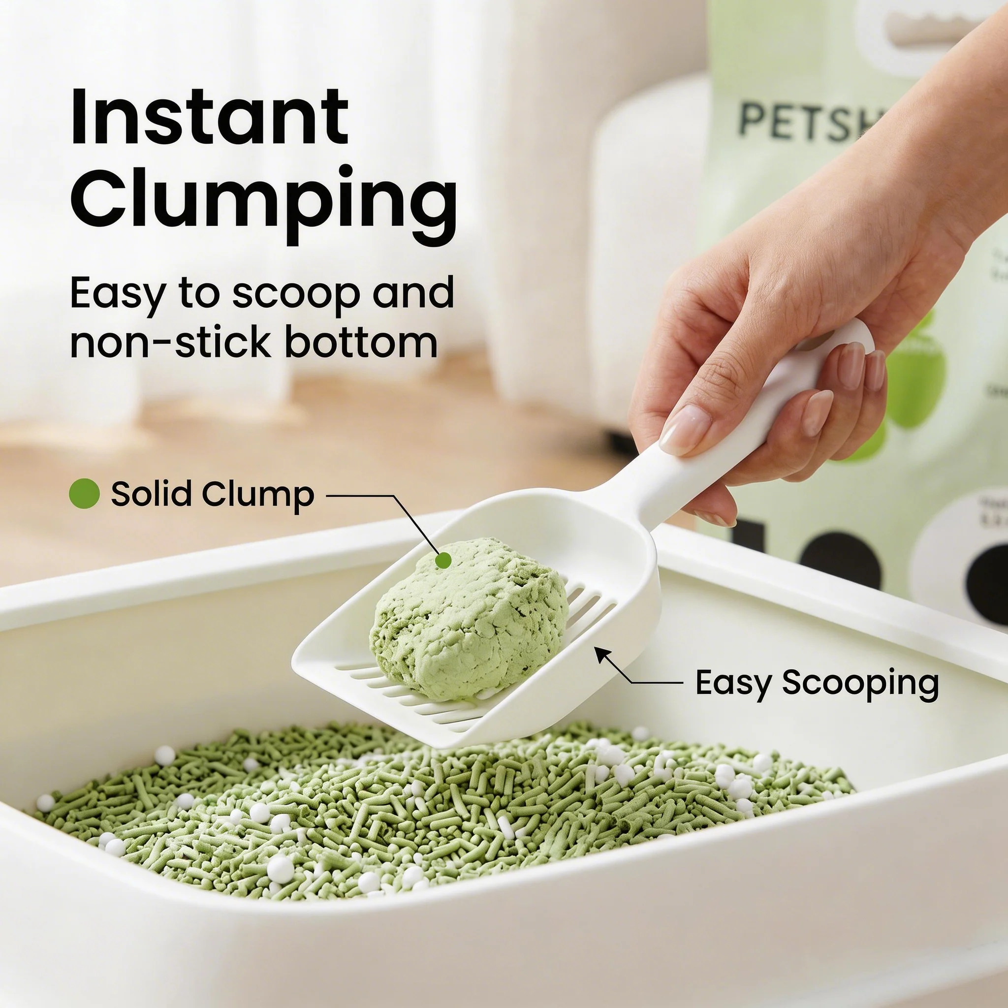 PETSHY Green Tea Tofu Cat Litter 2.5KG - Image 9