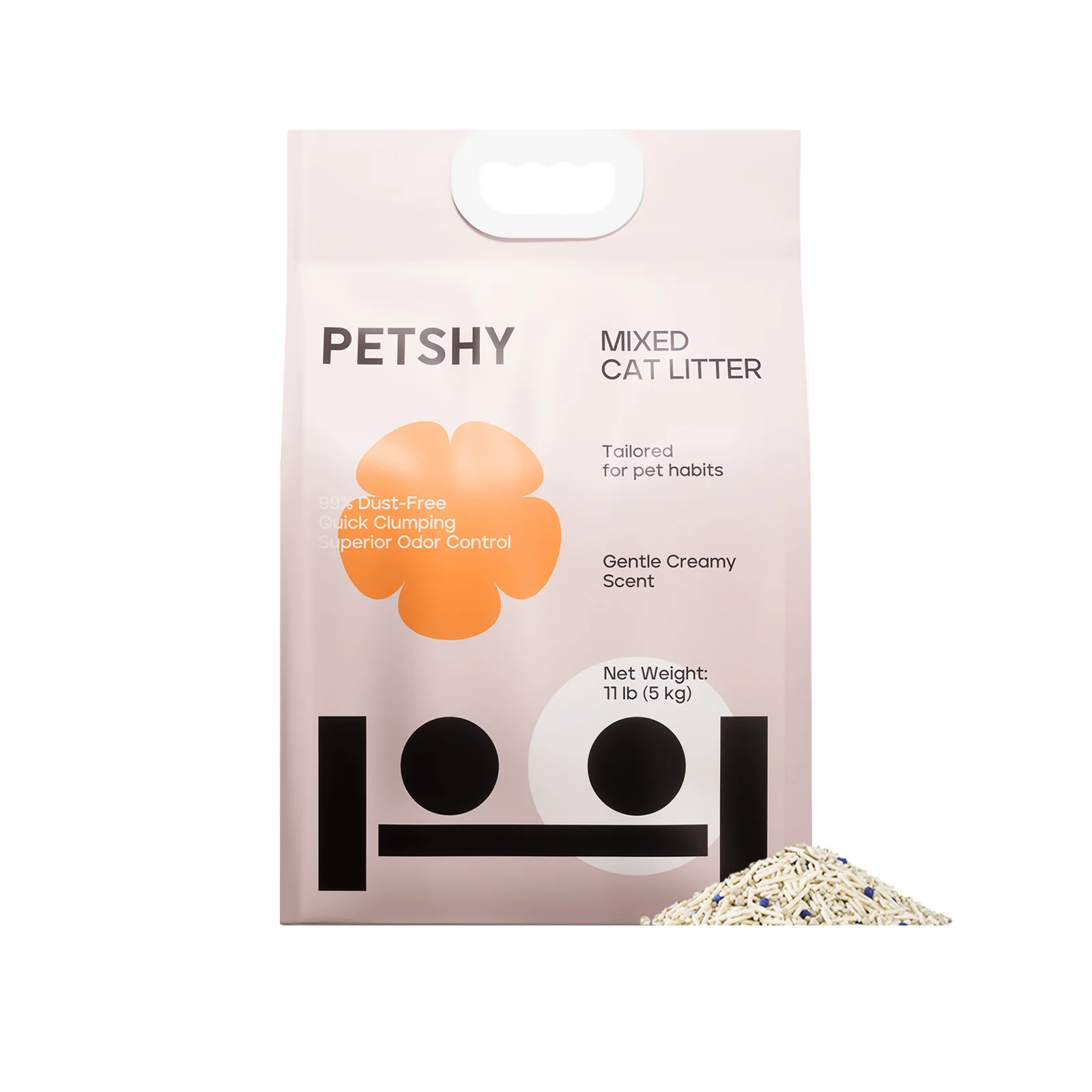 PETSHY Original Tofu Cat Litter Fine Mixed Bentonite Deodorant 5KG