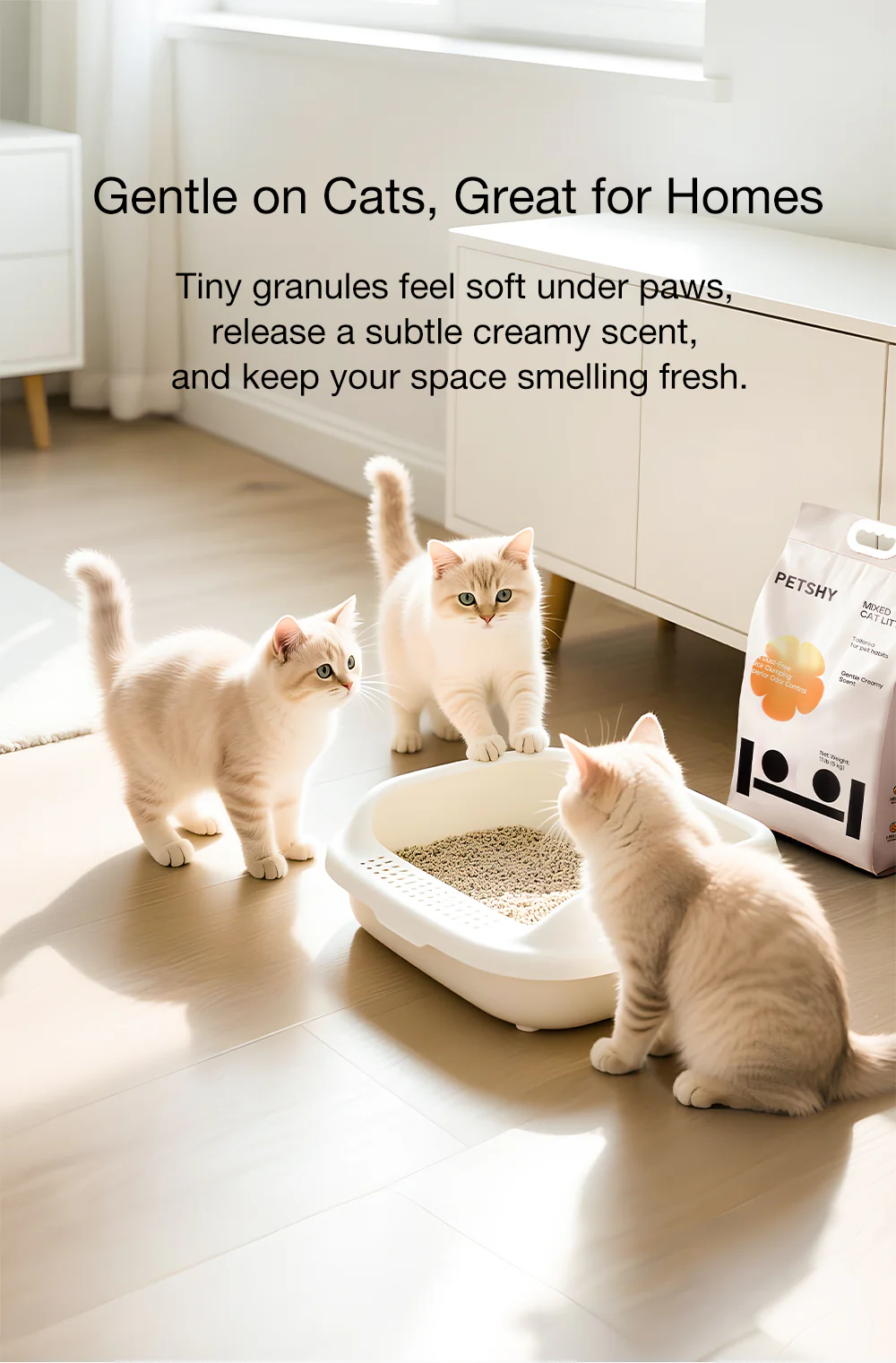 PETSHY Original Tofu Cat Litter Fine Mixed Bentonite Deodorant 5KG - Image 8
