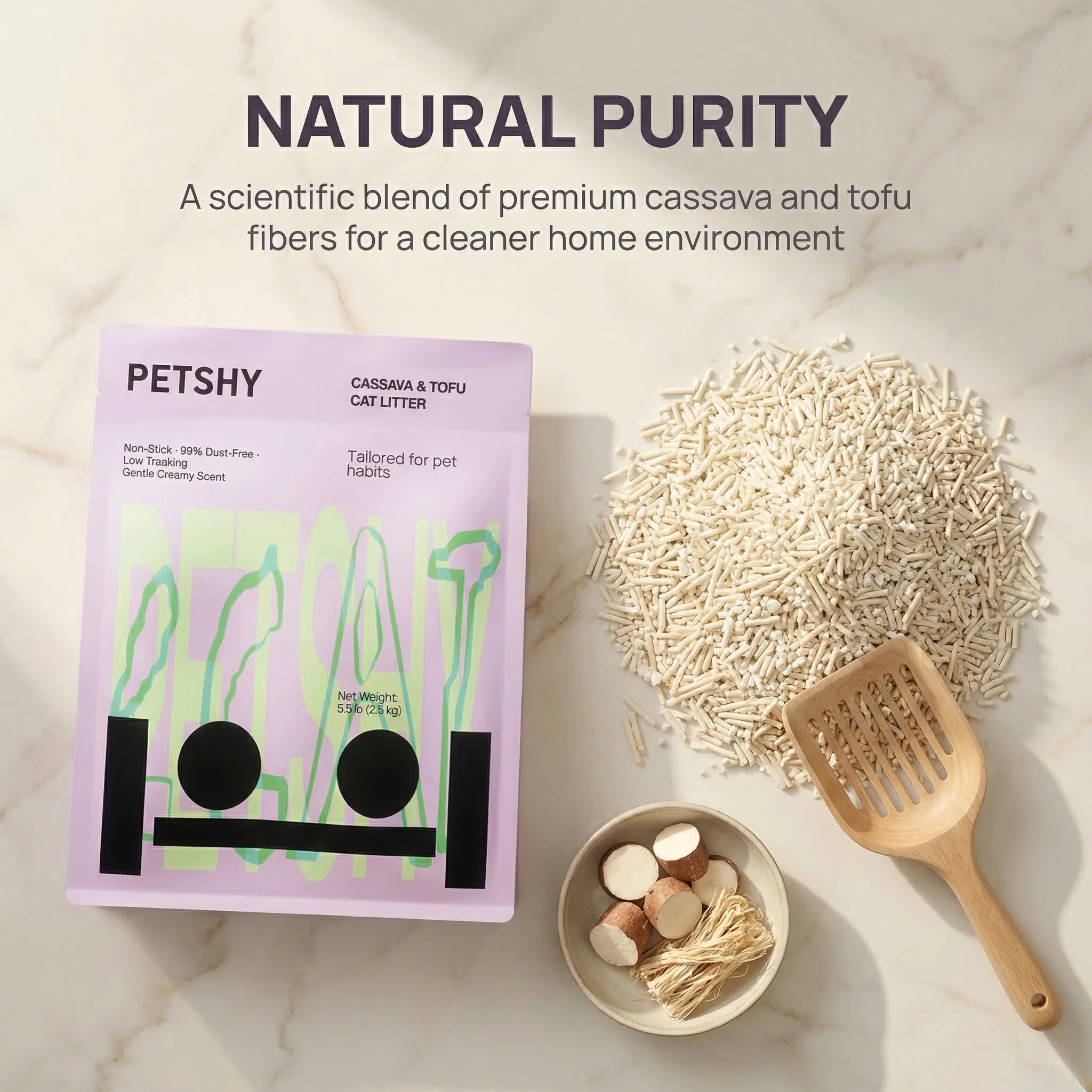 PETSHY Cassava Mixed Tofu Cat Litter 2.5KG - Image 10