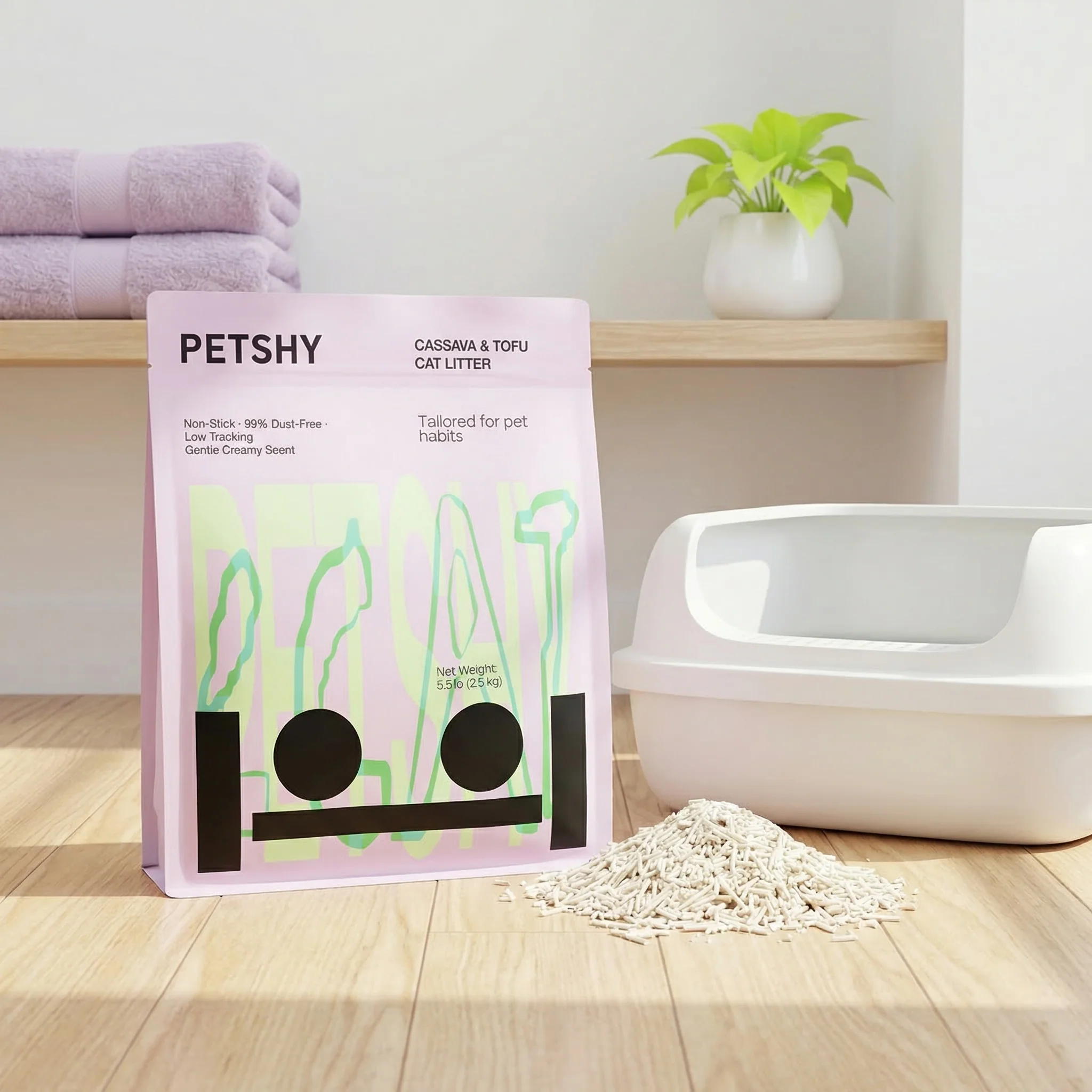 PETSHY Cassava Mixed Tofu Cat Litter 2.5KG - Image 6