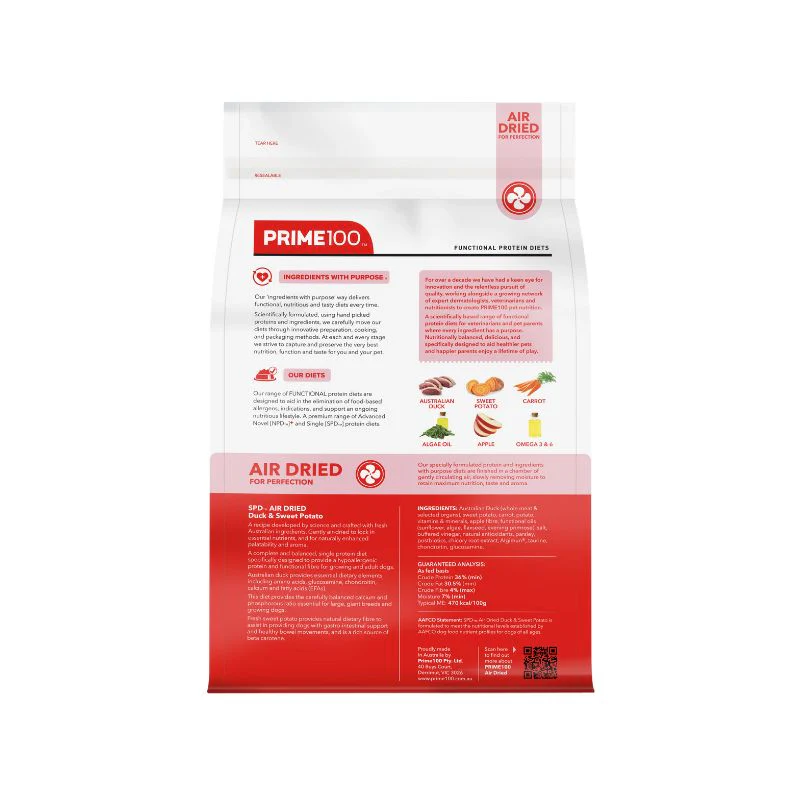 Prime100 SPD Air Dried Duck and Sweet Potato Dry Dog Food - Image 4