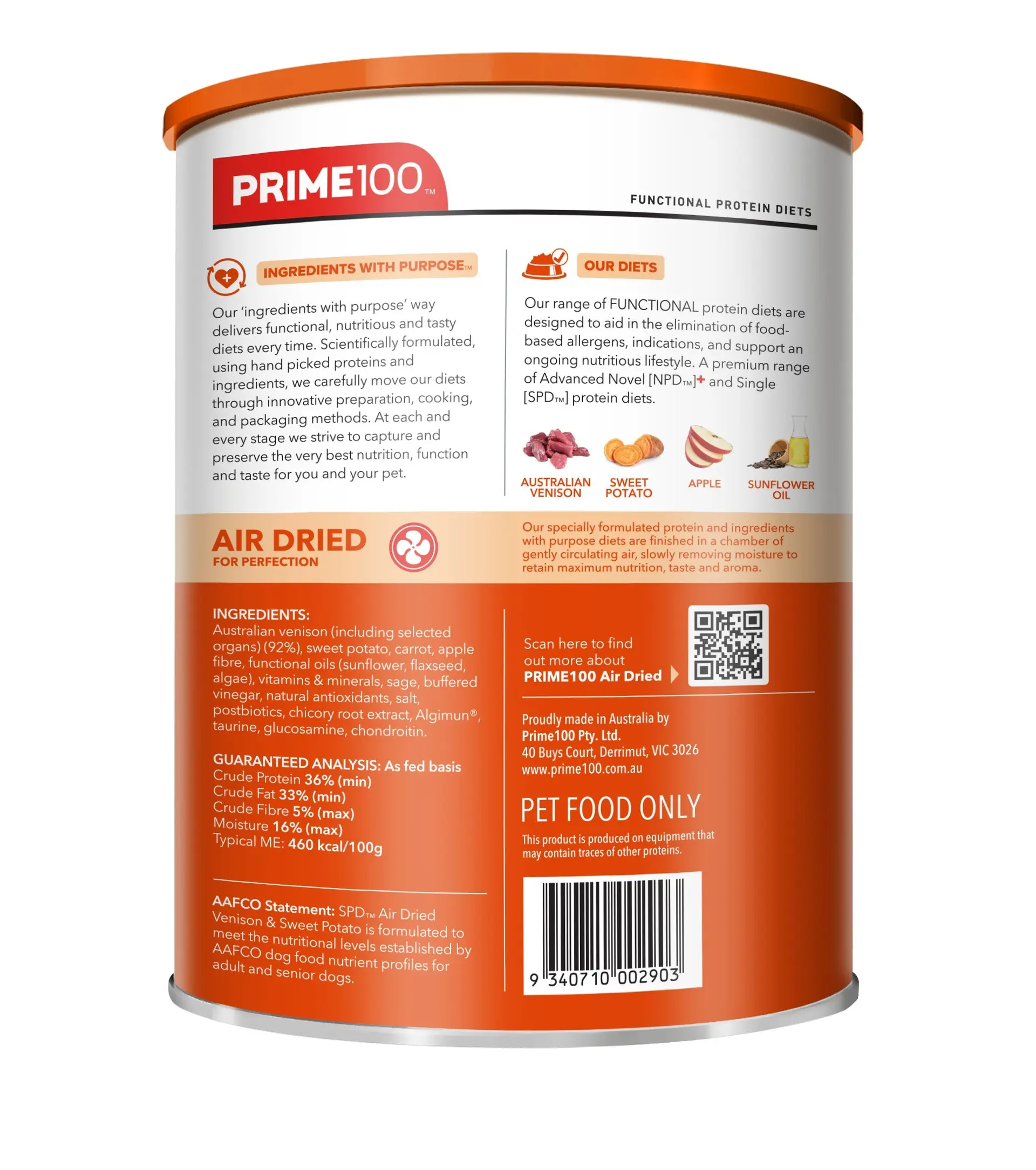 Prime100 SPD Air Dried Venison and Sweet Potato Dry Dog Food - Image 4