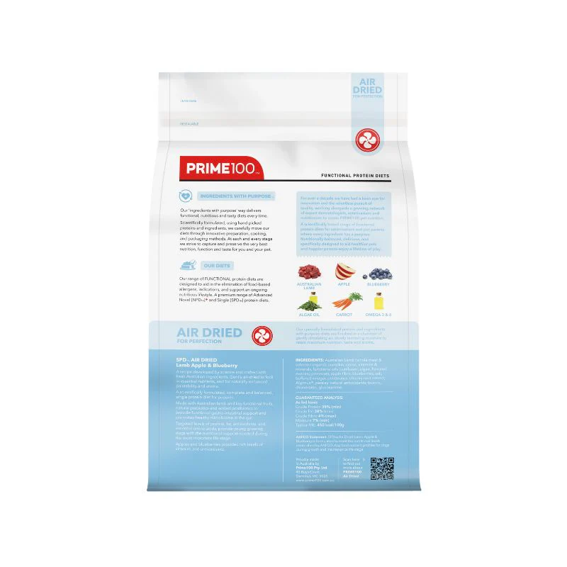 Prime100 SPD Air Dried Puppy Lamb Apple and Blueberry Dry Dog Food - Image 4