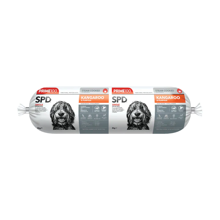 PRIME100 SPD Kangaroo & Pumpkin Fresh Dog Food Roll 2KG