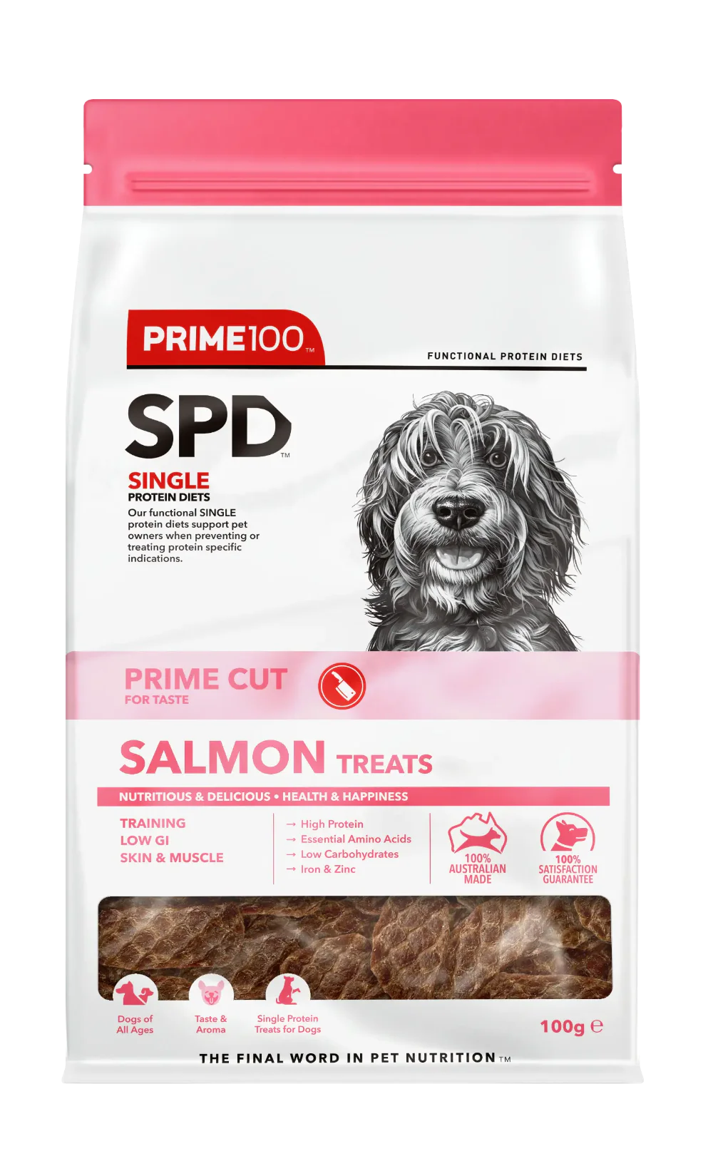 PRIME100 SPD™ Prime Cut Salmon Dog Treats 100g