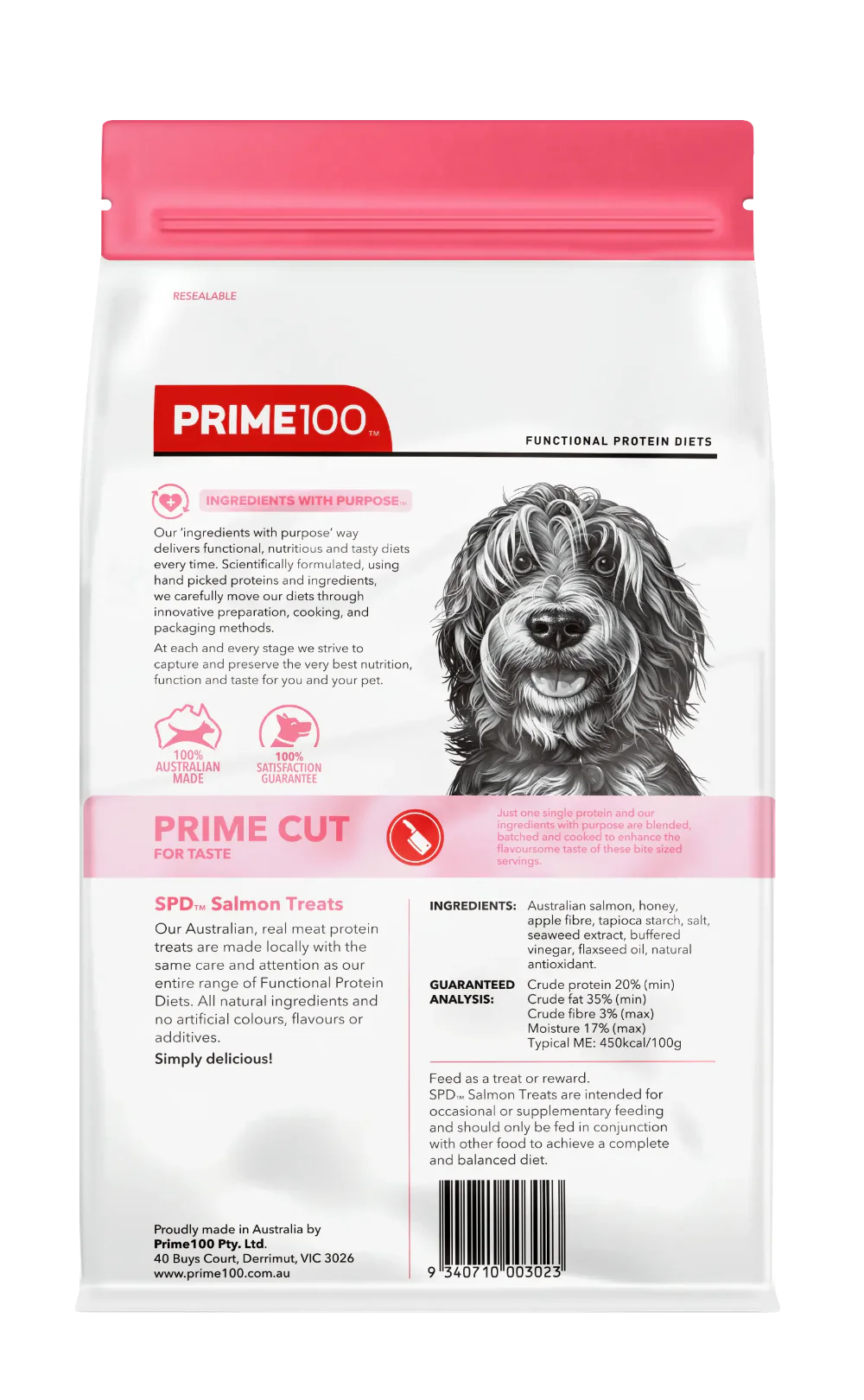 PRIME100 SPD™ Prime Cut Salmon Dog Treats 100g - Image 2