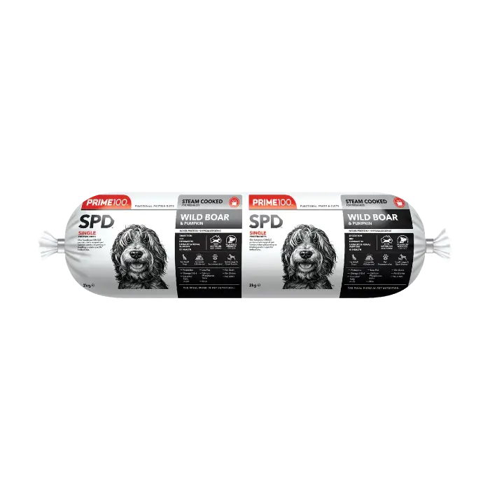 PRIME100 SPD Wild Boar & Pumpkin Fresh Dog Food Roll 2KG