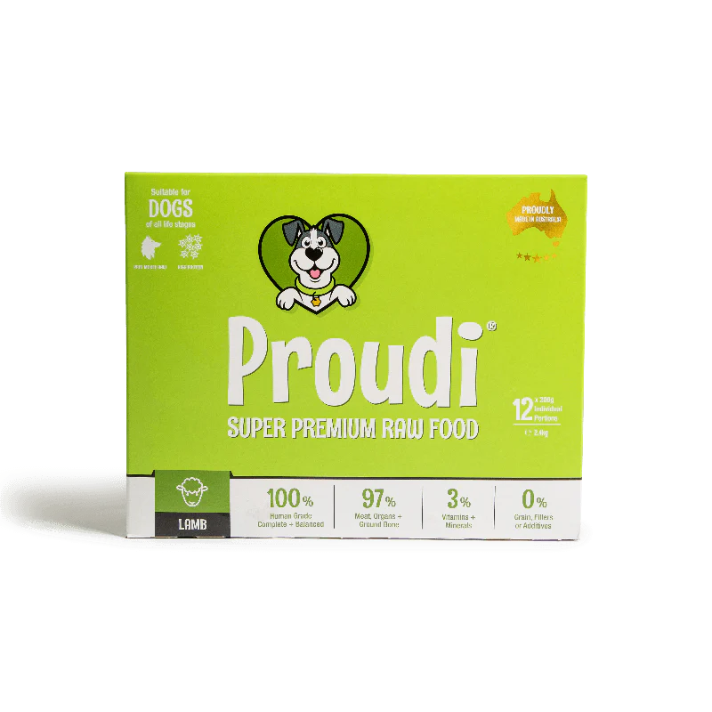 Proudi Raw Lamb Dog Food 2.4kg Single Protein Patties