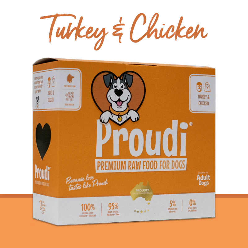 Proudi Turkey & Chicken Raw Dog Food 2.4KG