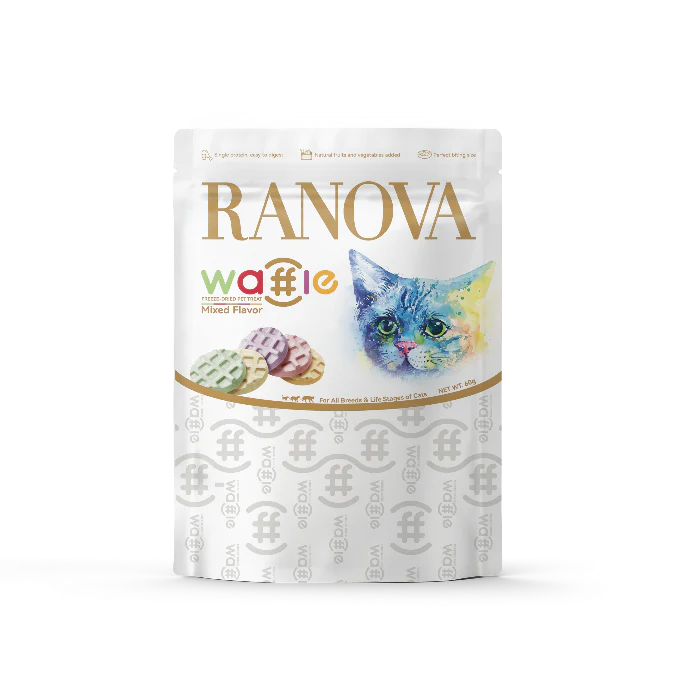 RANOVA Freeze - Dried Waffles Mixed Flavor Cat Treats 60G