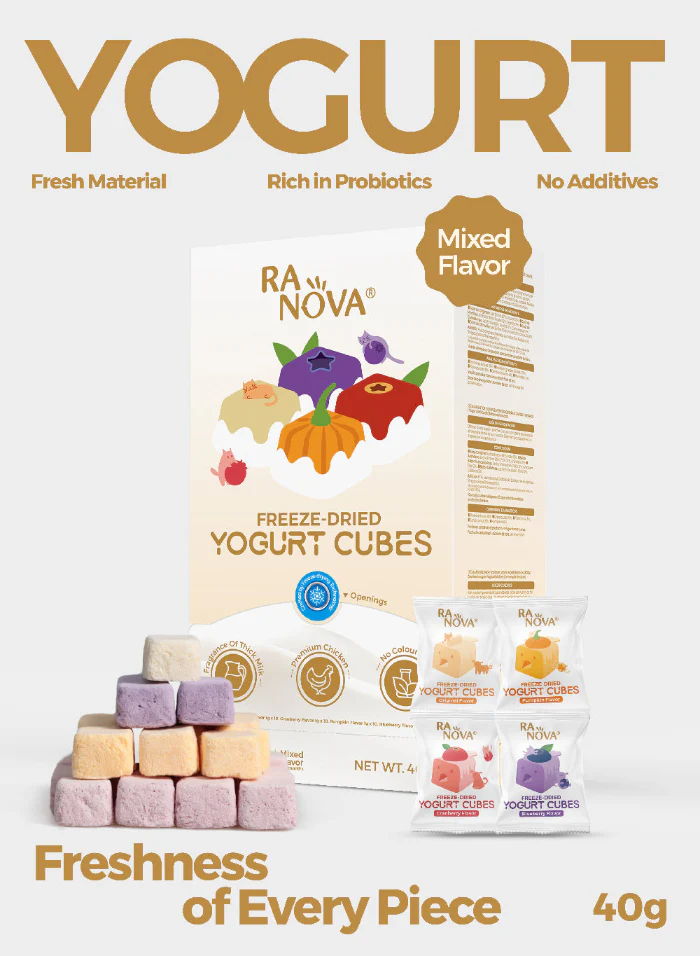 RANOVA Freeze - Dried Yougurt Cube Mixed Flavor Dog & Cats Treats 45G - Image 2