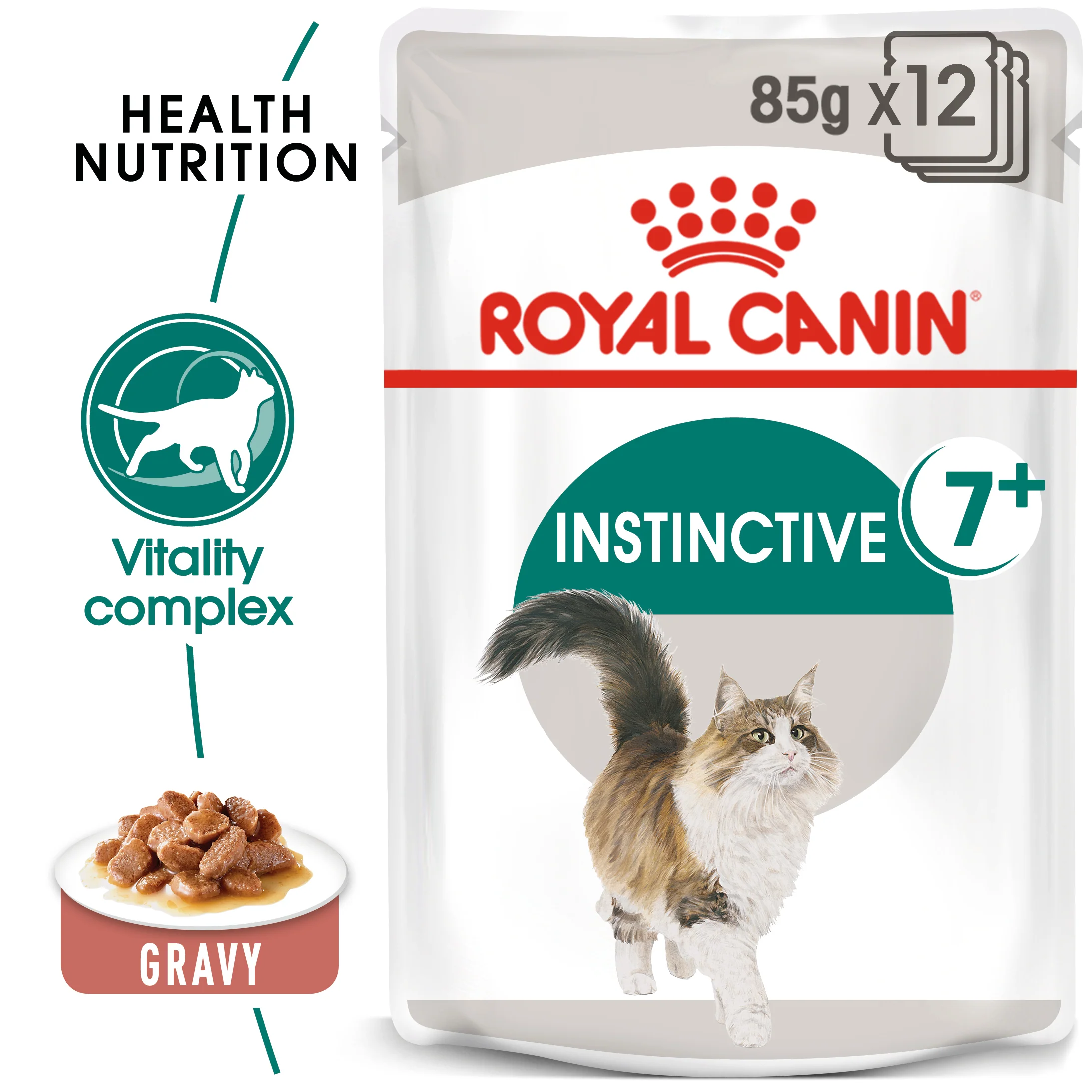 Royal Canin Adult Instinctive 7+ Gravy Wet Cat Food Pouches - Image 3