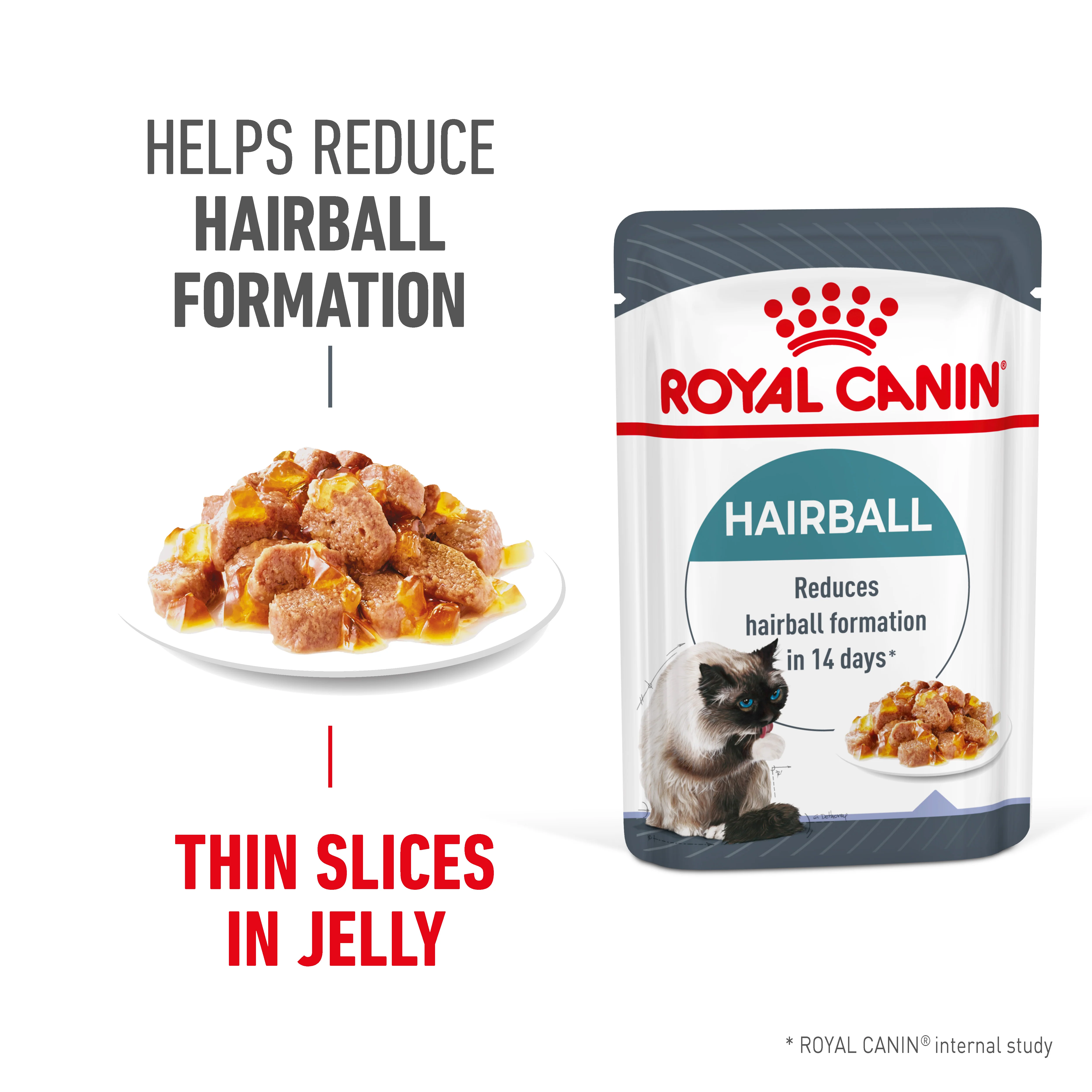 ROYAL CANIN Hairball Care Jelly Wet Cat Food Pouches - Image 3