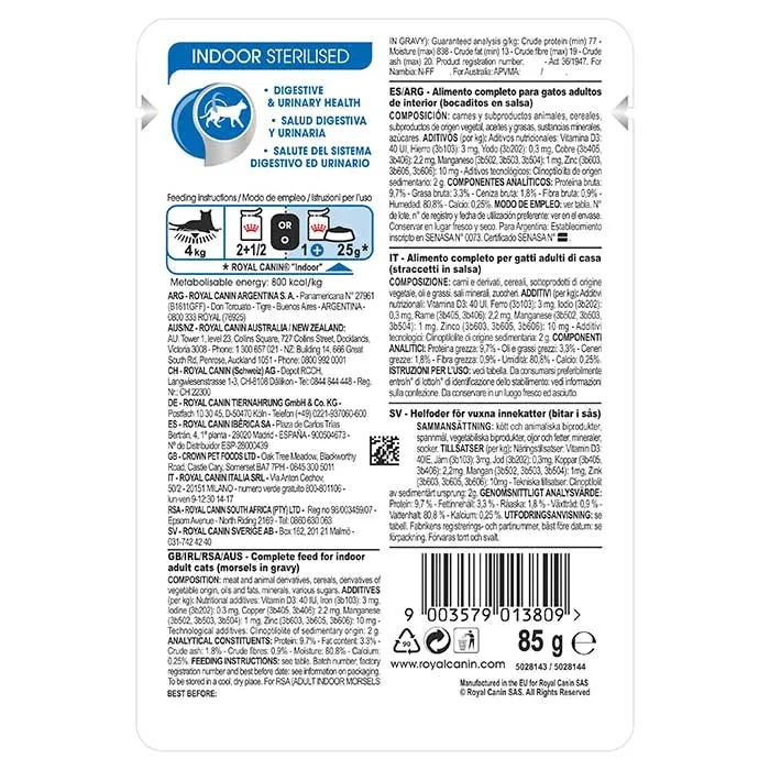 ROYAL CANIN Indoor Adult Gravy Wet Cat Food Pouch - Image 4