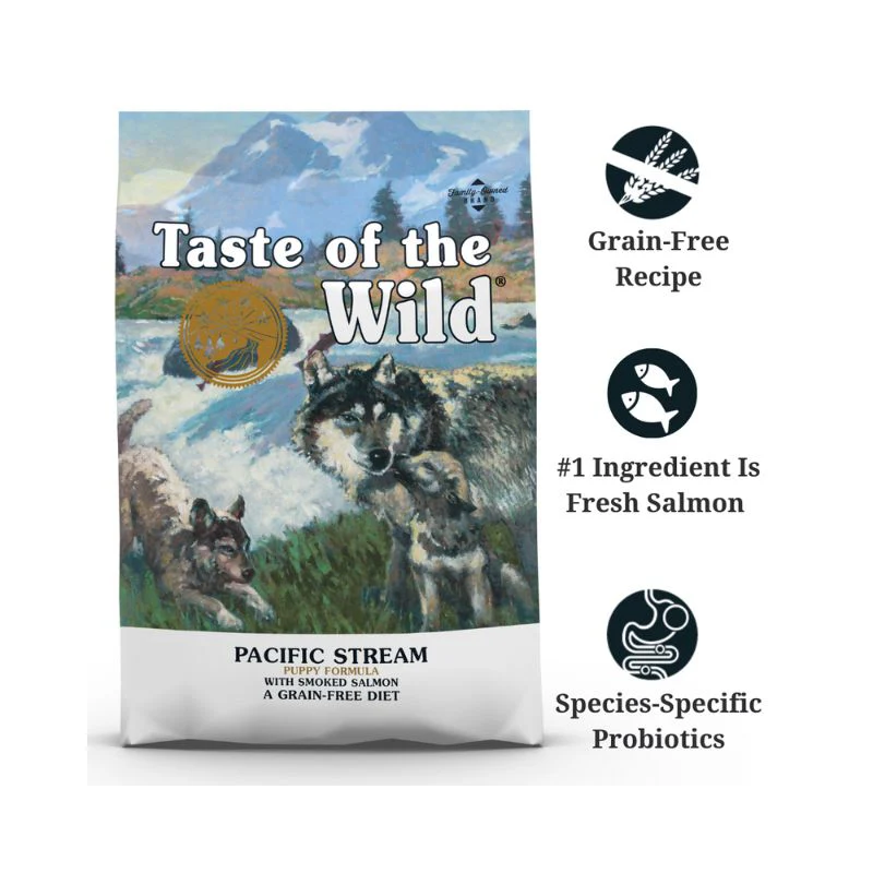 Taste of the Wild Pacific Stream Grain Free Smoked Salmon Puppy Dry Dog Food 12.2KG - Image 2