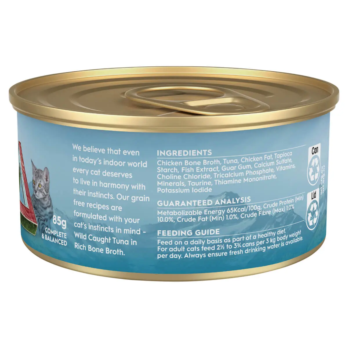 TRILOGY Adult Wild Caught Tuna In Bone Broth Wet Cat Food 85G - Image 2