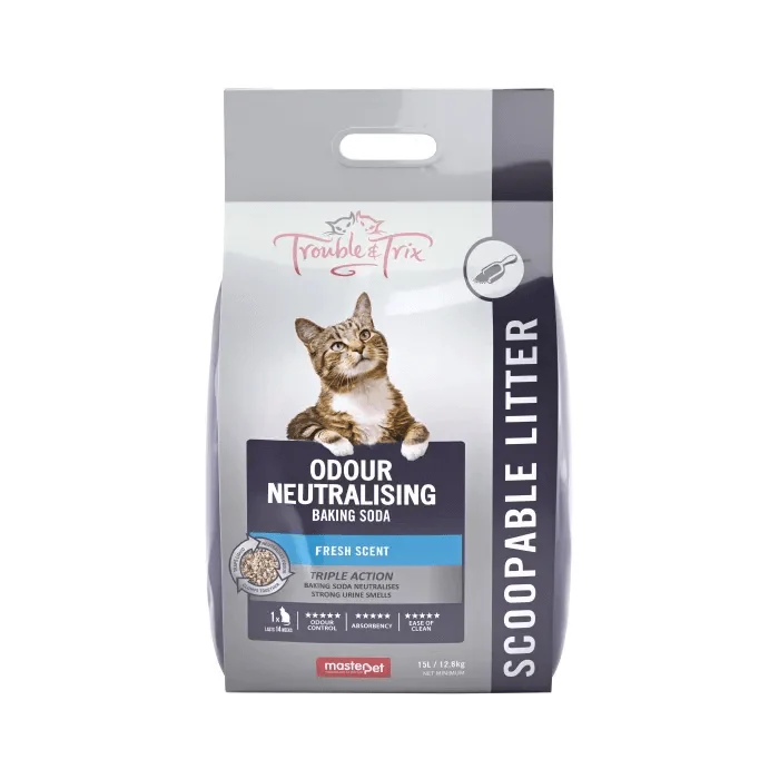 Trouble and Trix Neutralising Plus Baking Soda Clumping Cat Litter 15L