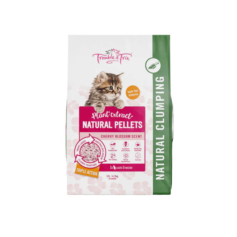 Trouble and Trix Natural Tofu Cherry Blossom Cat Litter 10L