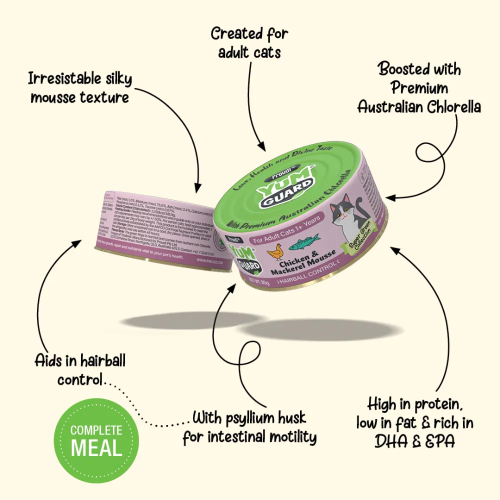 YUMGUARD Hairball Control Chicken & Mackerel Adult Wet Cat Food - Image 3