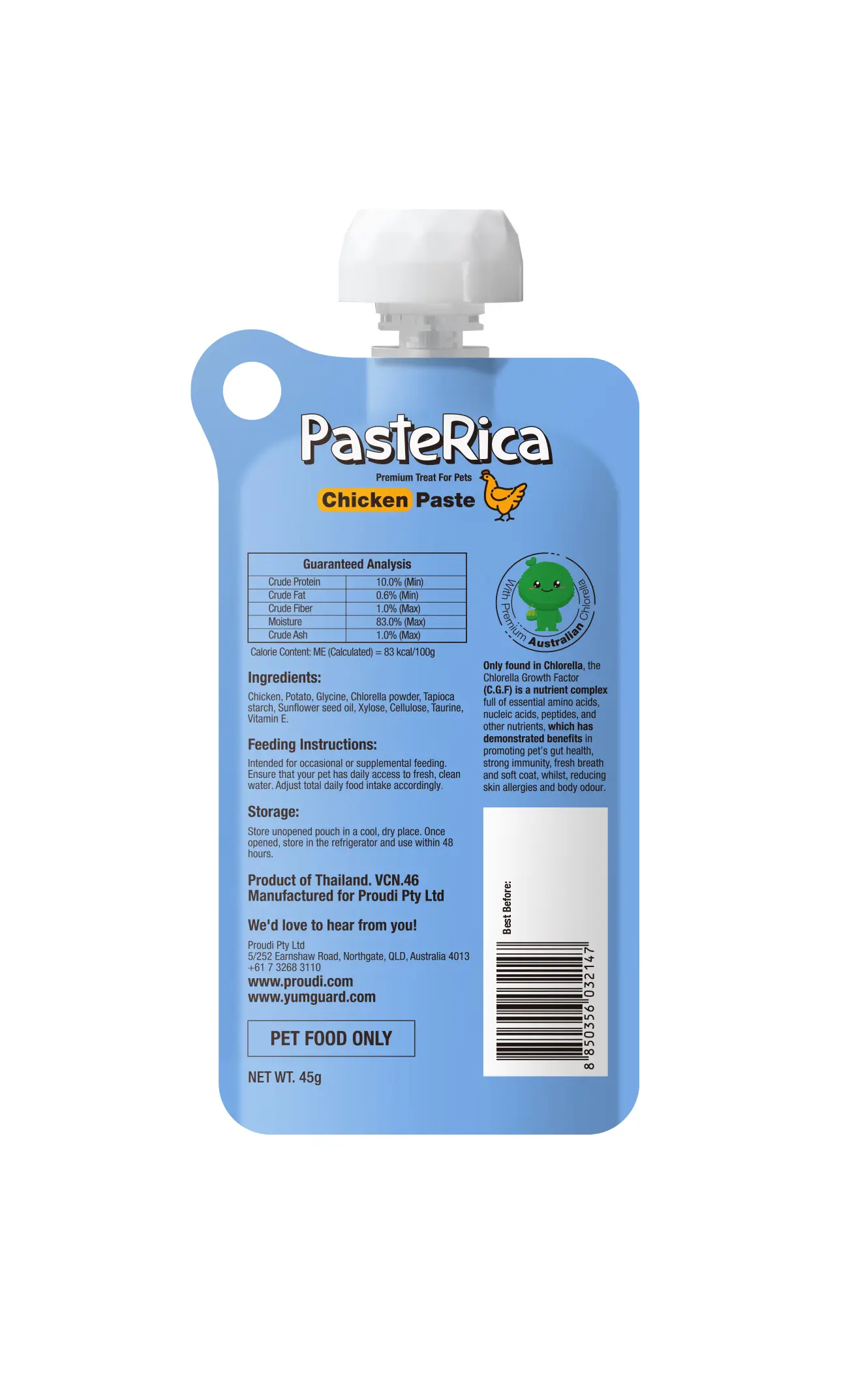 YUMGUARD Paste Rica Chicken Paste Treat for Dogs & Cats 45g - Image 2