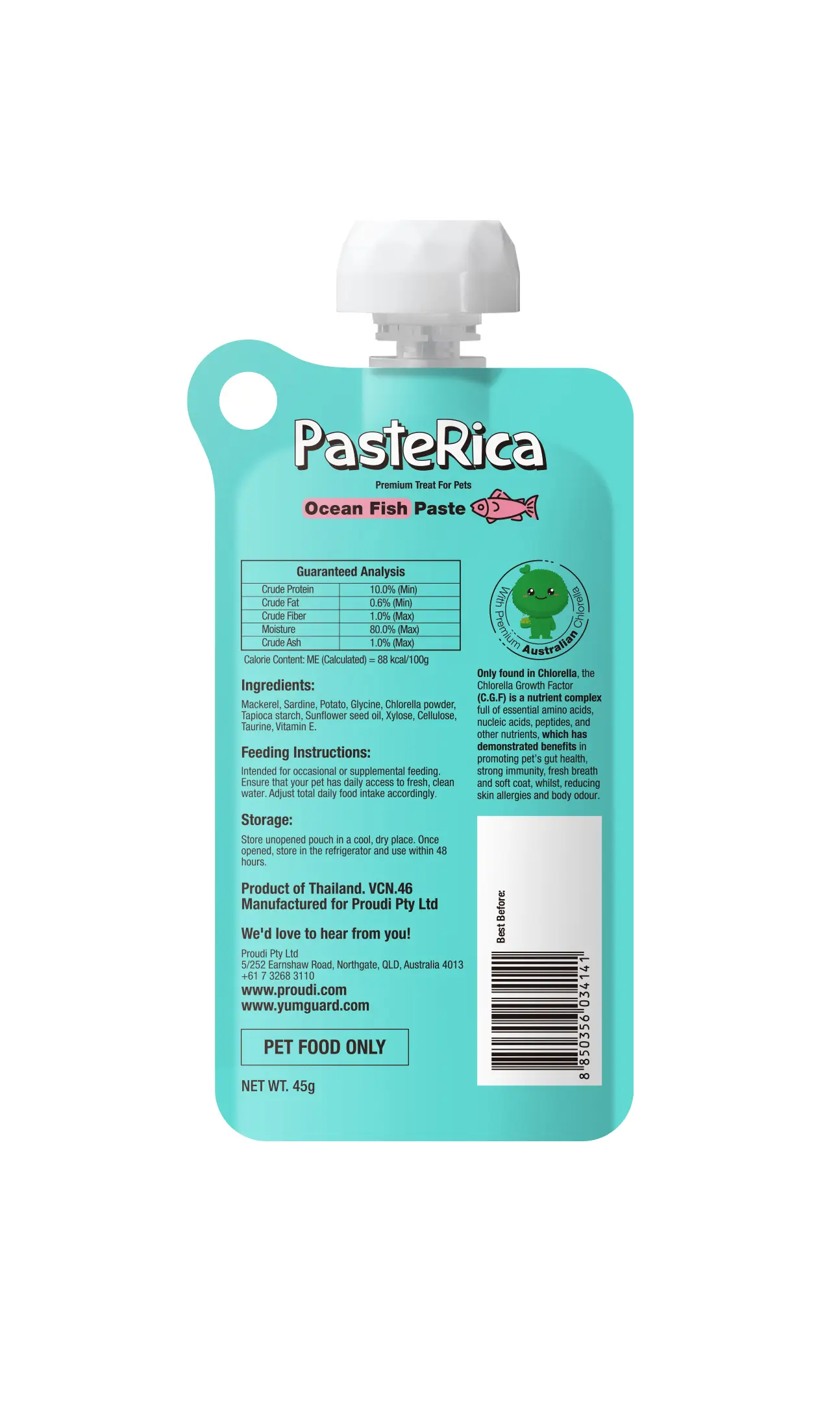 YUMGUARD Paste Rica Ocean Fish Paste Treat for Dogs & Cats 45g - Image 2