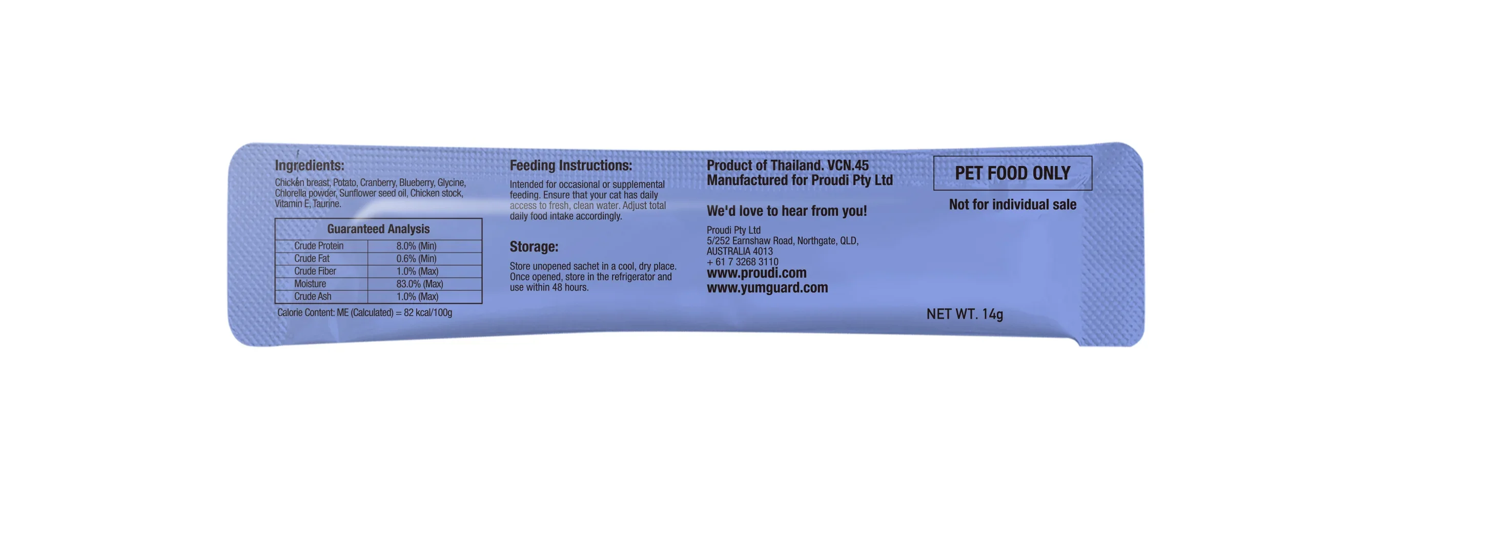 YUMGUARD Puree Star Chicken with Cranberry Puree Cat Treats 14g x 6 - Image 2