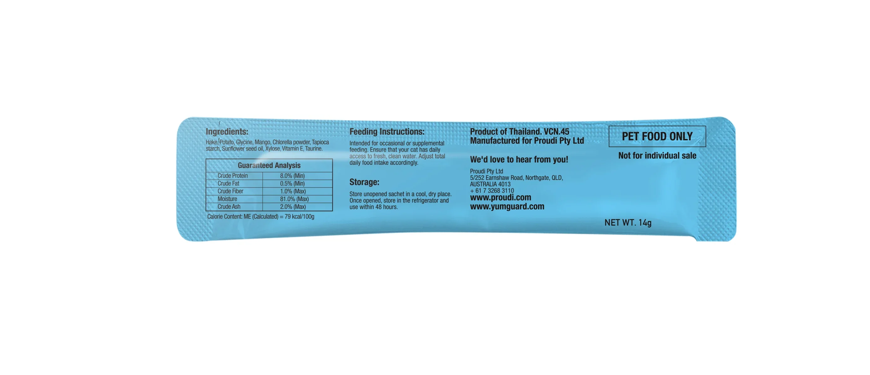 YUMGUARD Puree Star Hake with Mango Puree Cat Treats 14g x 6 - Image 3