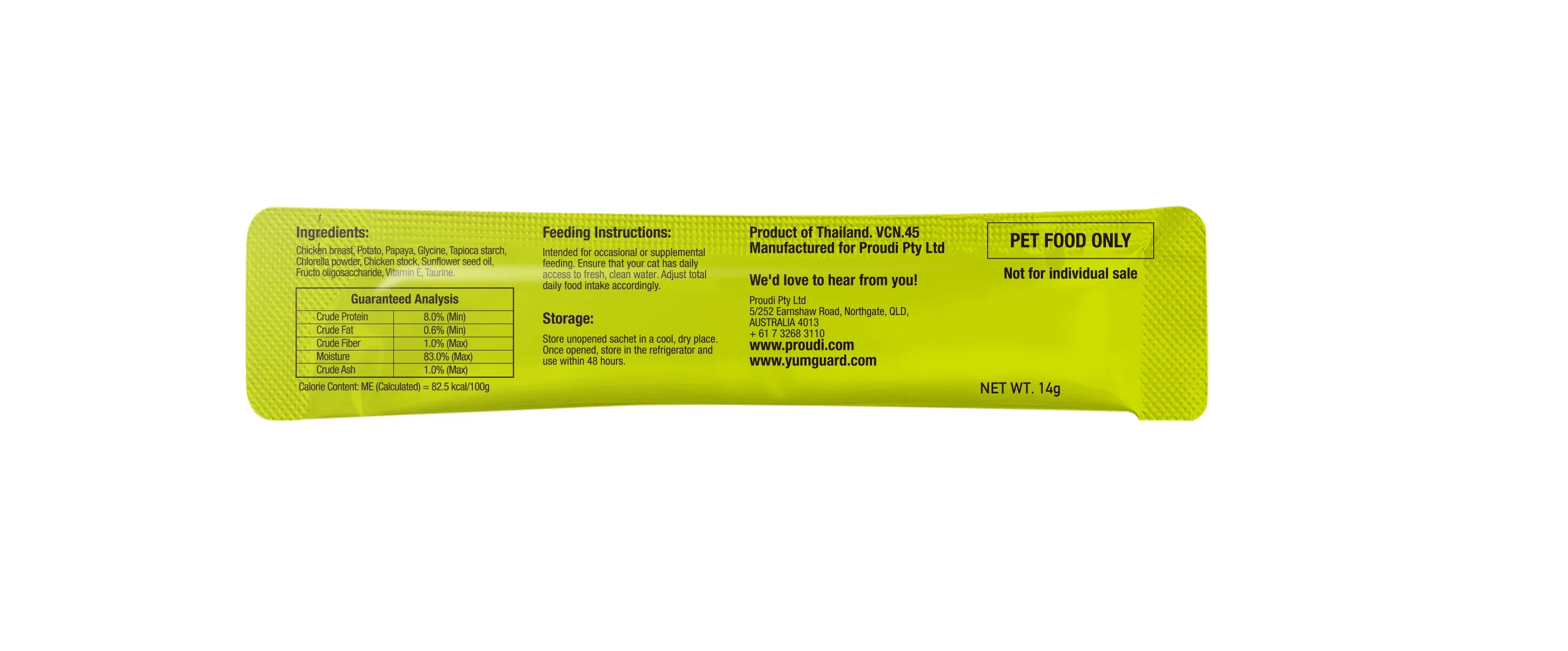 YUMGUARD Puree Star Chicken with Papaya Puree Cat Treats 14g x 6 - Image 3